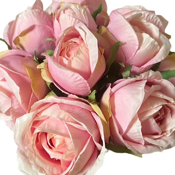 Shabby Chic NWT Victorian Pink Silk Rose Floral Arrangement Lady Ceramic Vase - Picture 5 of 6